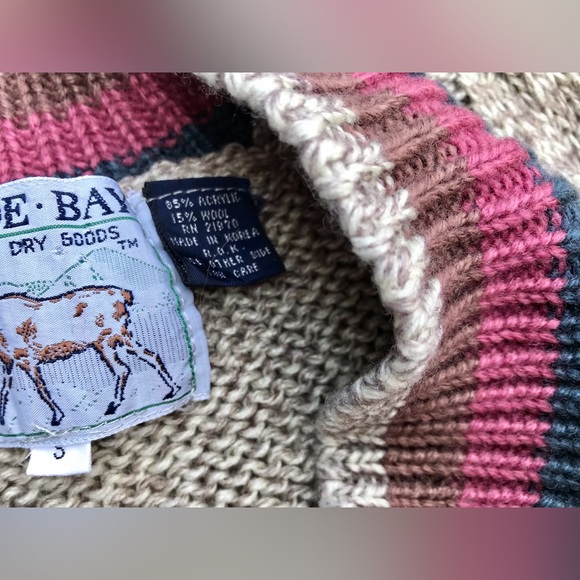 Vintage DEPOE BAY DRY GOODS Collegiate Stripe V Neck Pullover Sweater Vest S M - Picture 6 of 10